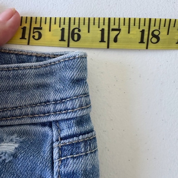 WHBM Girlfriend Denim Jeans Size 6 Rhinestones Light Wash Distressed Western - Picture 13 of 16